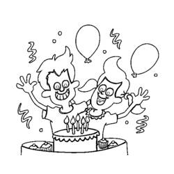 Dibujo para colorear: Aniversario (Fiestas y ocasiones especiales) #57412 - Dibujos para Colorear e Imprimir Gratis