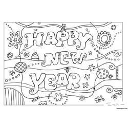 Dibujo para colorear: Año nuevo (Fiestas y ocasiones especiales) #60792 - Dibujos para colorear