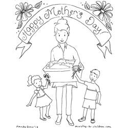 Dibujo para colorear: Día de la Madre (Fiestas y ocasiones especiales) #129960 - Dibujos para Colorear e Imprimir Gratis