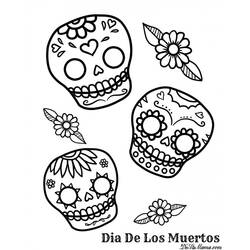Dibujo para colorear: Día de los Muertos (Fiestas y ocasiones especiales) #60182 - Dibujos para colorear