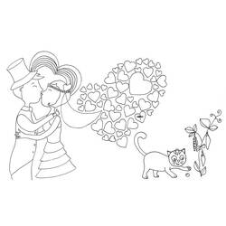 Dibujo para colorear: Matrimonio (Fiestas y ocasiones especiales) #55956 - Dibujos para Colorear e Imprimir Gratis