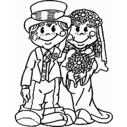 Dibujo para colorear: Matrimonio (Fiestas y ocasiones especiales) #55973 - Dibujos para Colorear e Imprimir Gratis