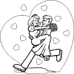 Dibujo para colorear: Matrimonio (Fiestas y ocasiones especiales) #56045 - Dibujos para Colorear e Imprimir Gratis