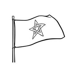 Dibujos para colorear: Bandera de Marruecos - Dibujos para Colorear e Imprimir Gratis