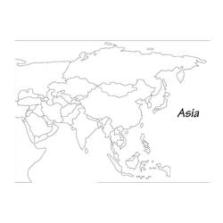Dibujo para colorear: Mapa de Asia (Geografía y Lugares) #179899 - Dibujos para Colorear e Imprimir Gratis