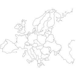 Dibujo para colorear: Mapa de Europa (Geografía y Lugares) #179885 - Dibujos para Colorear e Imprimir Gratis
