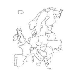 Dibujo para colorear: Mapa de Europa (Geografía y Lugares) #179892 - Dibujos para Colorear e Imprimir Gratis