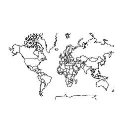 Dibujo para colorear: Mapa del Mundo (Geografía y Lugares) #179906 - Dibujos para Colorear e Imprimir Gratis
