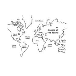 Dibujo para colorear: Mapa del Mundo (Geografía y Lugares) #179907 - Dibujos para Colorear e Imprimir Gratis