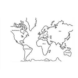 Dibujo para colorear: Mapa del Mundo (Geografía y Lugares) #179908 - Dibujos para Colorear e Imprimir Gratis