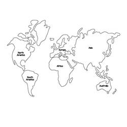 Dibujo para colorear: Mapa del Mundo (Geografía y Lugares) #179909 - Dibujos para Colorear e Imprimir Gratis
