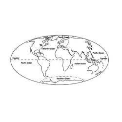 Dibujo para colorear: Mapa del Mundo (Geografía y Lugares) #179911 - Dibujos para Colorear e Imprimir Gratis
