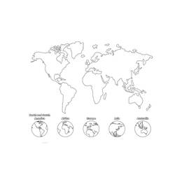 Dibujo para colorear: Mapa del Mundo (Geografía y Lugares) #179916 - Dibujos para Colorear e Imprimir Gratis