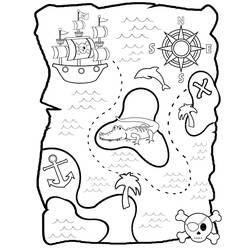 Dibujo para colorear: Mapa del Tesoro (Geografía y Lugares) #211533 - Dibujos para Colorear e Imprimir Gratis