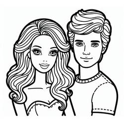 Dibujos para colorear: Barbie y Ken - Dibujos para Colorear e Imprimir Gratis