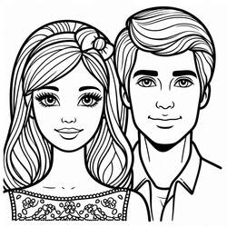 Dibujo para colorear: Barbie y Ken (Juguetes y Juegos) #219768 - Dibujos para Colorear e Imprimir Gratis