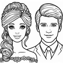 Dibujo para colorear: Barbie y Ken (Juguetes y Juegos) #219769 - Dibujos para Colorear e Imprimir Gratis