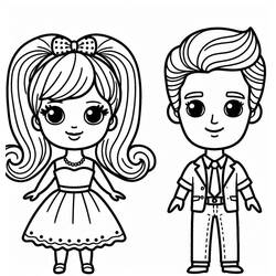 Dibujo para colorear: Barbie y Ken (Juguetes y Juegos) #219771 - Dibujos para Colorear e Imprimir Gratis