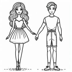 Dibujo para colorear: Barbie y Ken (Juguetes y Juegos) #219773 - Dibujos para Colorear e Imprimir Gratis