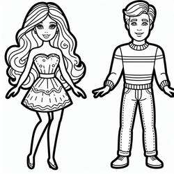 Dibujo para colorear: Barbie y Ken (Juguetes y Juegos) #219776 - Dibujos para Colorear e Imprimir Gratis