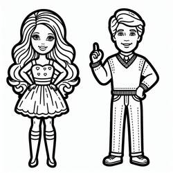 Dibujo para colorear: Barbie y Ken (Juguetes y Juegos) #219784 - Dibujos para Colorear e Imprimir Gratis