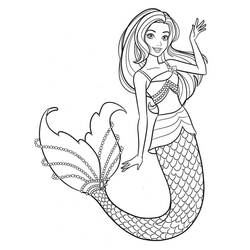 Dibujo para colorear: Muñeca Barbie Sirena (Juguetes y Juegos) #200654 - Dibujos para Colorear e Imprimir Gratis