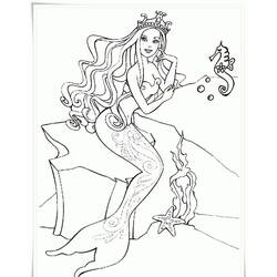 Dibujo para colorear: Muñeca Barbie Sirena (Juguetes y Juegos) #200665 - Dibujos para Colorear e Imprimir Gratis