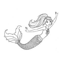 Dibujos para colorear: Muñeca Barbie Sirena - Dibujos para Colorear e Imprimir Gratis