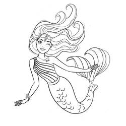 Dibujo para colorear: Muñeca Barbie Sirena (Juguetes y Juegos) #200684 - Dibujos para Colorear e Imprimir Gratis