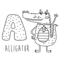 Dibujos para colorear: Letra A - Dibujos para Colorear e Imprimir Gratis