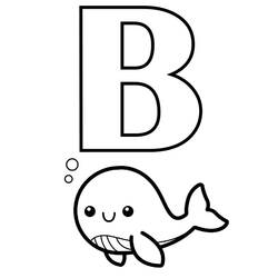 Dibujos para colorear: Letra B - Dibujos para Colorear e Imprimir Gratis