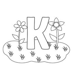 Dibujos para colorear: Letra K - Dibujos para Colorear e Imprimir Gratis