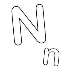 Dibujos para colorear: Letra N - Dibujos para Colorear e Imprimir Gratis