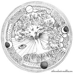 Dibujo para colorear: Mandalas Animales (Mandalas) #22727 - Dibujos para colorear