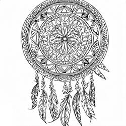 Dibujo para colorear: Mandalas Atrapasueños (Mandalas) #190176 - Dibujos para Colorear e Imprimir Gratis
