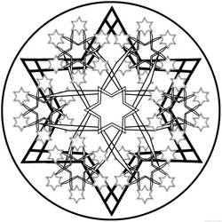 Dibujo para colorear: Mandalas Copo de nieve (Mandalas) #117623 - Dibujos para colorear
