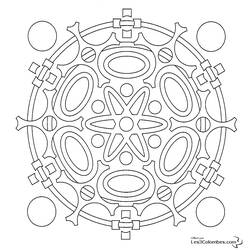 Dibujo para colorear: Mandalas Copo de nieve (Mandalas) #117627 - Dibujos para colorear
