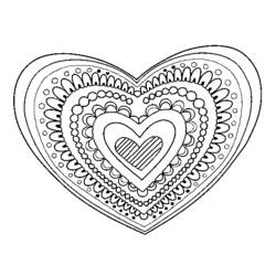 Dibujo para colorear: Mandalas Corazón (Mandalas) #116680 - Dibujos para colorear
