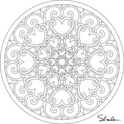 Dibujo para colorear: Mandalas Corazón (Mandalas) #116681 - Dibujos para colorear