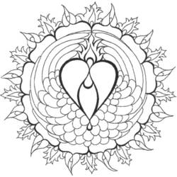 Dibujo para colorear: Mandalas Corazón (Mandalas) #116685 - Dibujos para colorear