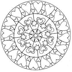 Dibujo para colorear: Mandalas Corazón (Mandalas) #116689 - Dibujos para colorear