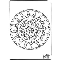 Dibujo para colorear: Mandalas Corazón (Mandalas) #116708 - Dibujos para colorear