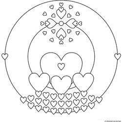Dibujo para colorear: Mandalas Corazón (Mandalas) #116718 - Dibujos para colorear