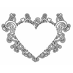 Dibujo para colorear: Mandalas Corazón (Mandalas) #116728 - Dibujos para colorear
