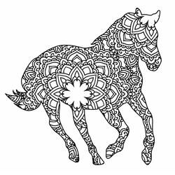 Dibujo Mandalas de Caballos (Mandalas) #213424 para imprimir y colorear