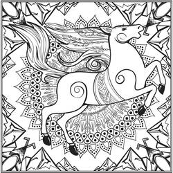 Dibujo Mandalas de Caballos (Mandalas) #213426 para imprimir y colorear
