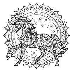 Dibujo Mandalas de Caballos (Mandalas) #213428 para imprimir y colorear