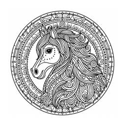 Dibujo Mandalas de Caballos (Mandalas) #213432 para imprimir y colorear