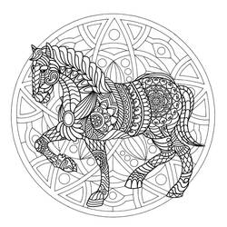 Dibujo Mandalas de Caballos (Mandalas) #213439 para imprimir y colorear
