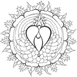 Dibujo para colorear: Mandalas de Corazón (Mandalas) #116685 - Dibujos para Colorear e Imprimir Gratis
